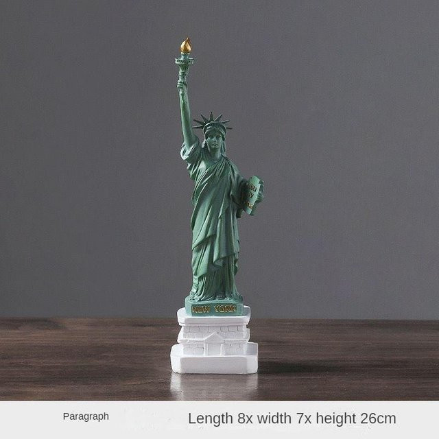 Yiran Furniture Freiheitsstatue Modell aus Harz als Tischdekoration, B/H/T: 26 x 8 x 7 cm - Bild 1