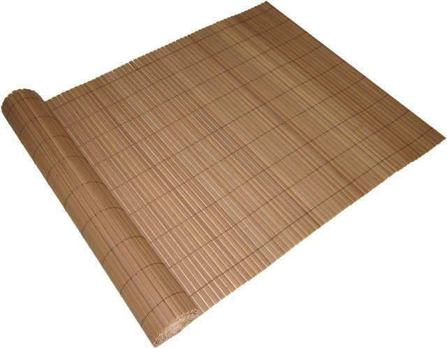 DELUKE Sichtschutzmatte ELMA aus PVC in Dunkelbraun mit Lamellenoptik, Breite: 90 cm, Höhe: 1000 cm - Bild 1