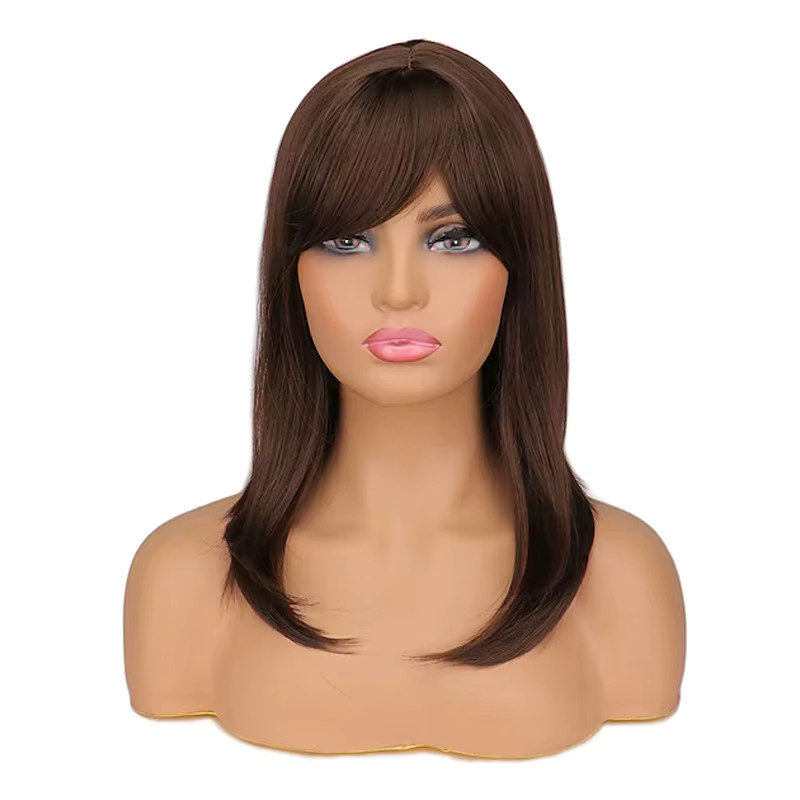 Hairjoy Perücke, synthetisch, dunkelbraun, mittellang, gerade, Pony, Damen - Bild 2
