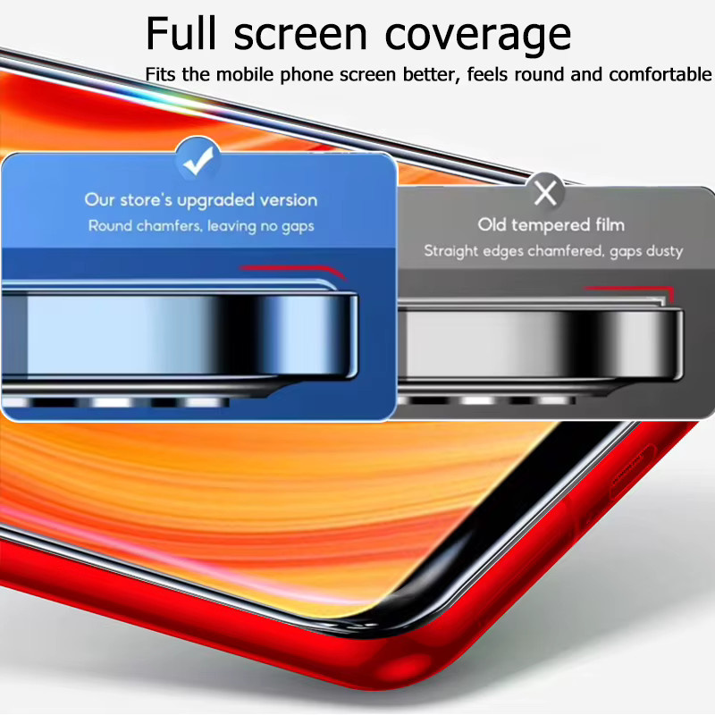 3er-Set gehärtetes Glas für Realme C3, transparent, HD-Displayschutz mit Fingerabdruck-Entsperrung und 9H Härtegrad - Bild 3