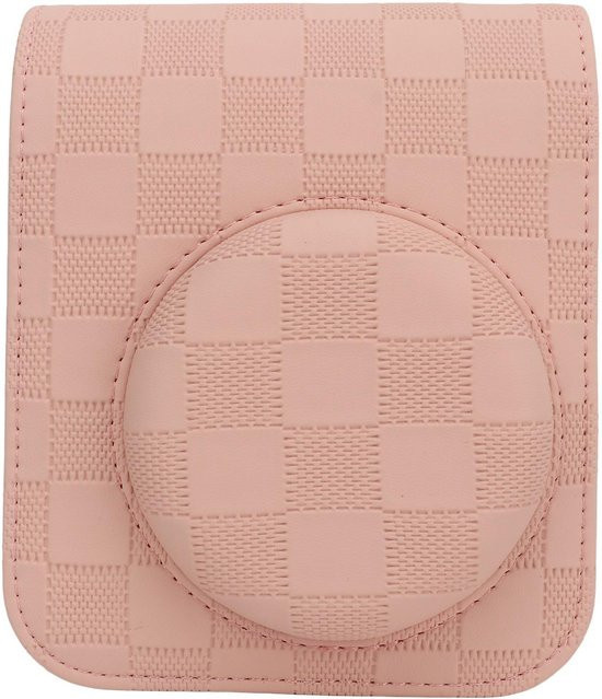Fujifilm Instax Mini 12 Schutzhülle im Vintage Schachbrett-Design in Rosa - Bild 1