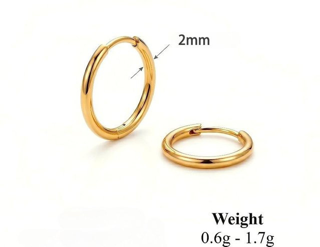 Mariasz Creolen Edelstahl, Gold, Unisex, 15mm - Bild 1