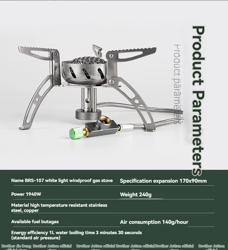 BRS BRS-107 Winddichter Campingkocher für den Außenbereich in Silber - Bild 3