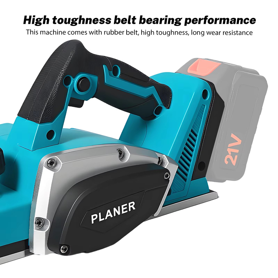 Betuyoo Kabelloser bürstenloser Elektrohobel in Blau, kompatibel mit Makita 18V B-Serie Li-Ion, 650W Leistung, 15000 U/min, Hobelbreite: 82 mm, einstellbare Tiefenverstellung 0-2 mm - Bild 3