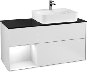 V&B Waschtischunterschrank Finion mit Abdeckplatte in Weiß lackiert, Breite: 120 cm - Bild 1