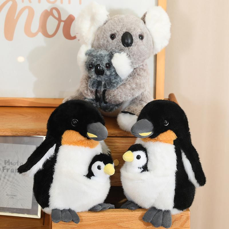 GDzaccly Stofftiere Mutter und Kind Koala Pinguin Plüsch Puppe 25cm - Bild 3