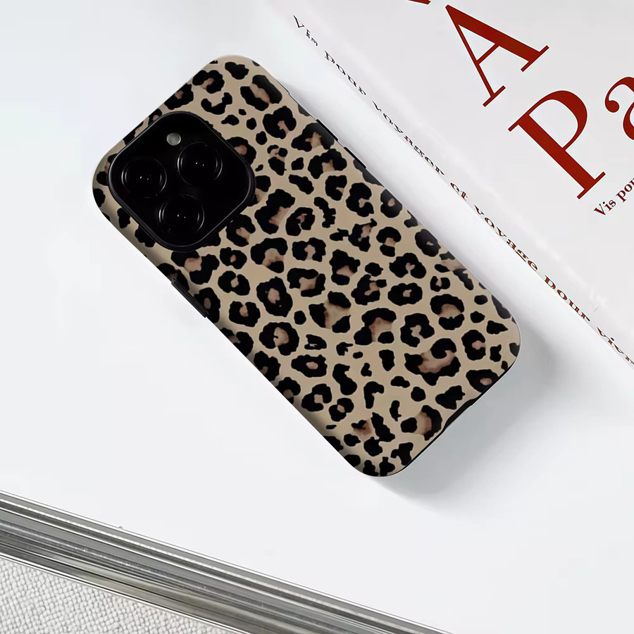 Robuste iPhone Hülle mit Leopardenmuster von Potdemiel, magnetisch, Mehrschicht-Schutz, Multicolour - Bild 3