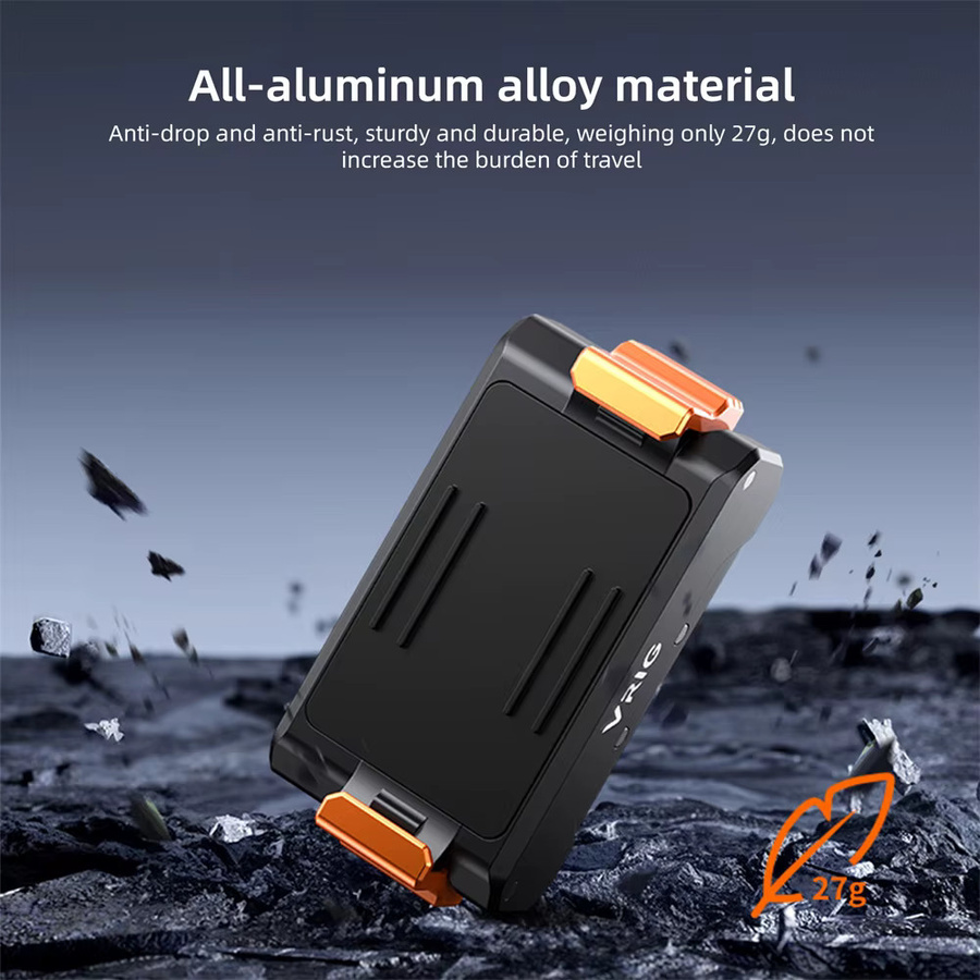 VRIG Magnetische Schnellwechselhalterung für DJI Action 5 Pro, 4 und 3 mit 1/4-Zoll-Schraube und Adapter in Schwarz - Bild 2