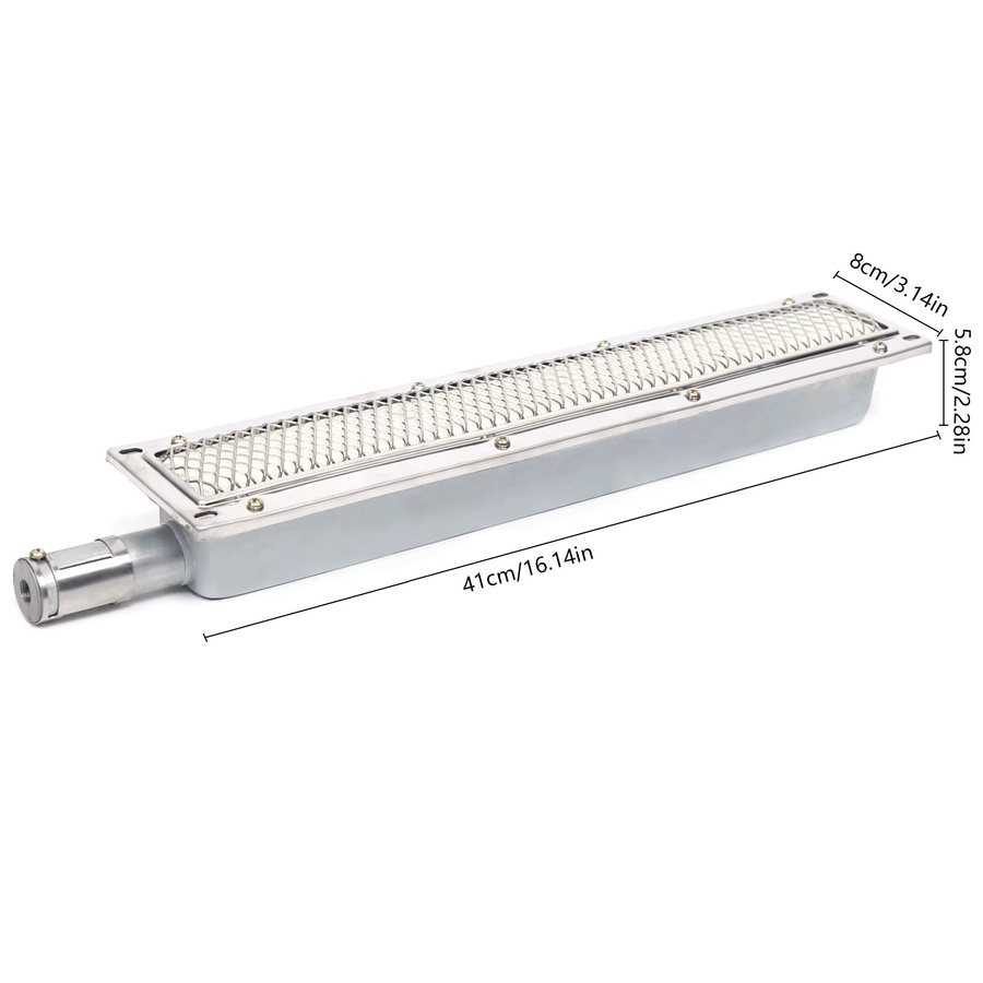 BYMAOCAR Gas-Campingbrenner Infrarot-Seitenbrenner mit Keramikheizung, Silber, B/H/T: 41 x 8 x 5,8 cm - Bild 3