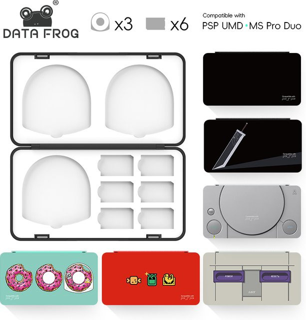 DATA FROG Game Card Case im Retro-Design für PSP (1000/2000/3000) und PS Vita zur Aufbewahrung von SD-Karten, Memory Stick Pro Duo und M2 Speicherkarten - Bild 1