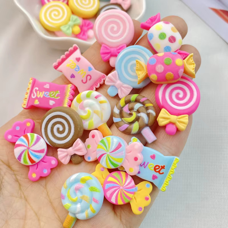 20 Stück TSXJY Harz-Bonbons in Lollipop-Serie als buntes Bastelzubehör für Scrapbooking und DIY-Schmuck - Bild 2