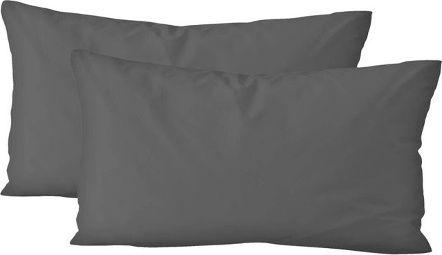 Pocoline Kissenbezug Jersey aus Baumwolle in Anthrazit mit Reißverschluss B/L: 80 x 80 cm - Bild 1
