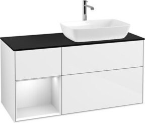 V&B Waschtischunterschrank Finion mit Wandbeleuchtung, Weiß lackiert, Breite: 120 cm, Tiefe: 50,1 cm, Höhe: 50,1 cm - Bild 1