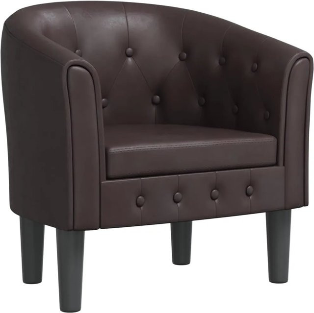 vidaXL Clubsessel Braun Kunstleder Modern mit Armlehnen - Bild 1