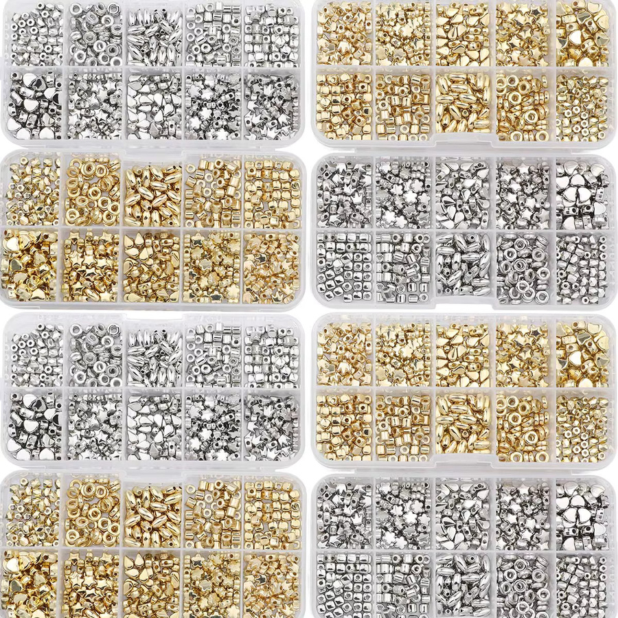 JHNBY Spacer Set, Krone Stern Herz, Gold Silber Überzogen, Unisex - Bild 1