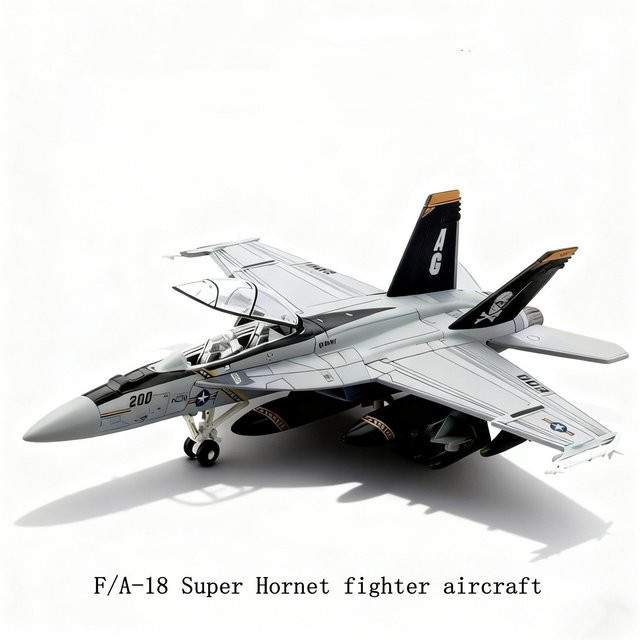 ZOCO F-18 Kampfflugzeugmodellbaugruppe, Flugzeugmodell, Maßstab 1:72, Grau, Kunststoff - Bild 1