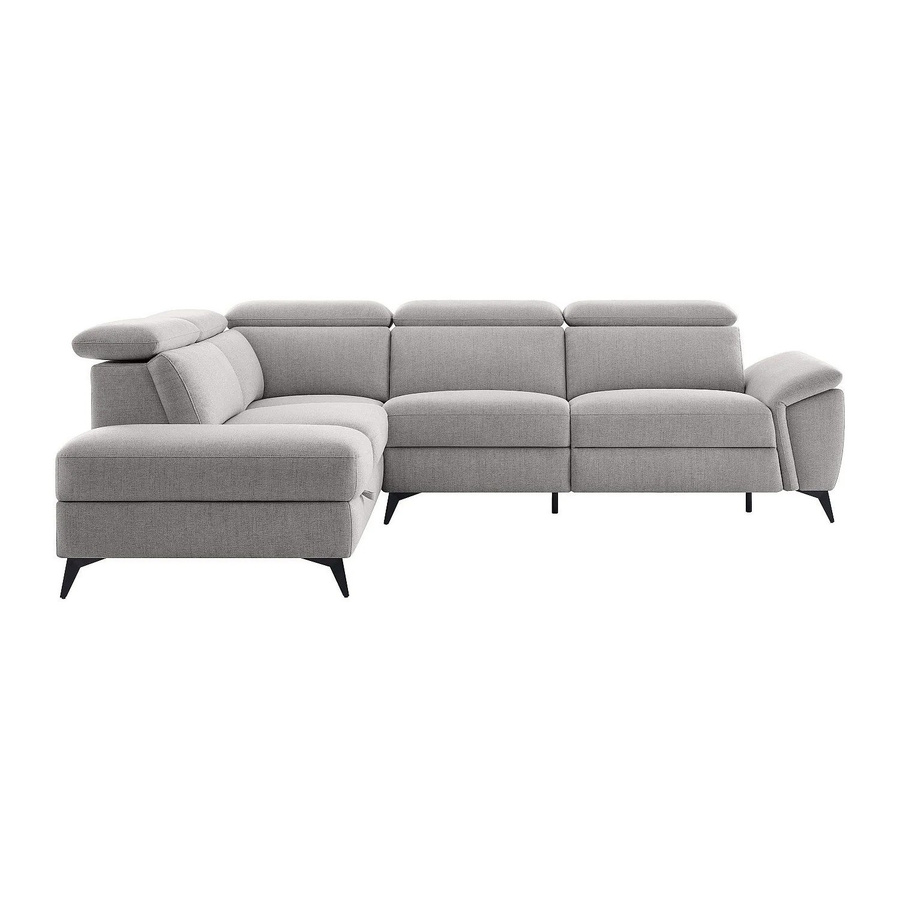Vente-unique Relaxsofa Cadilo in Lichtgrau mit L-Form und elektrischer Sitzfunktion, Breite: 279 cm - Bild 2