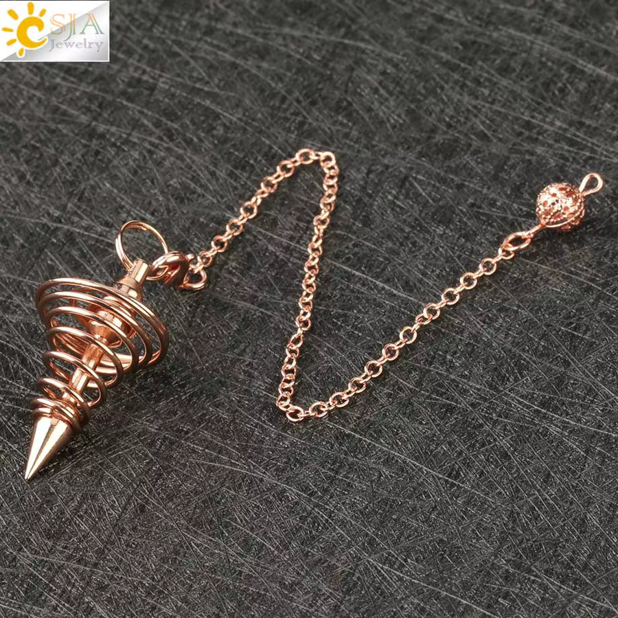 Reiki Pendel, Messing, Spiralförmiger Kegel, Unisex - Bild 2