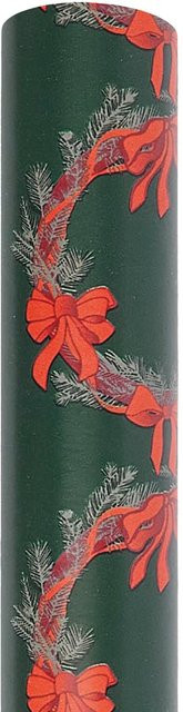 Rico Design Geschenkpapier mit Schleifen und Kränzen in Rot und Grün für die Weihnachtszeit - Bild 1