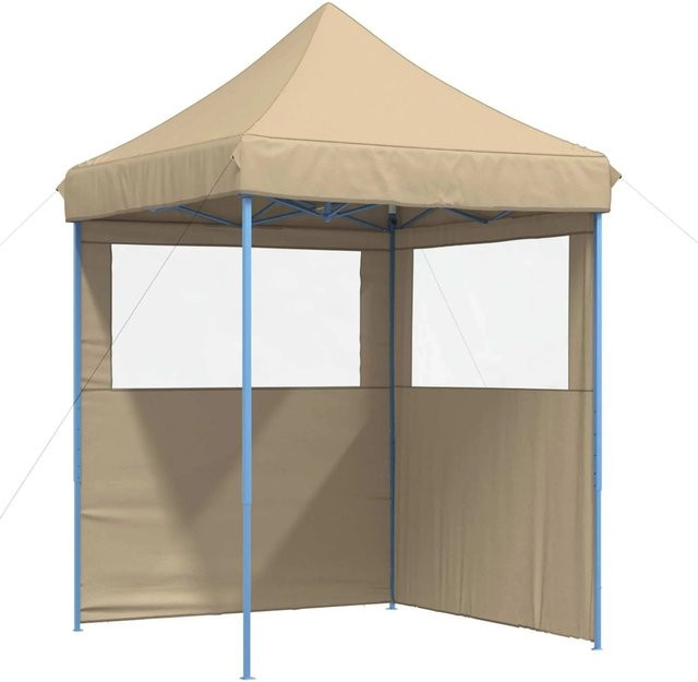 vidaXL Party-Zelt Beige aus Oxford-Stoff mit PVC-Beschichtung und Stahlgestell B/T/H: 200 x 200 x 306 cm - Bild 1