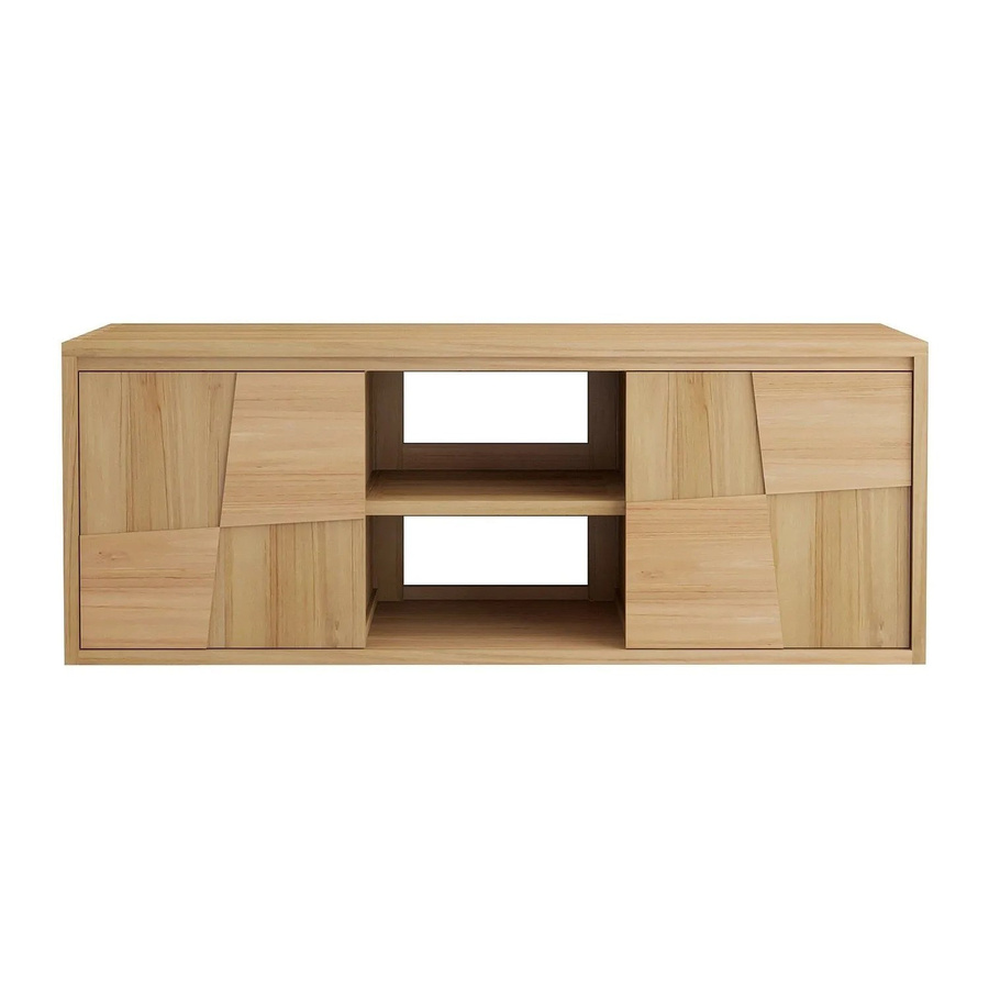 Waschbeckenunterschrank Vente-unique Sumbawa aus Massivholz Teak in Naturfarben Hell B/T/H: 120 x 50 x 45 cm - Bild 2