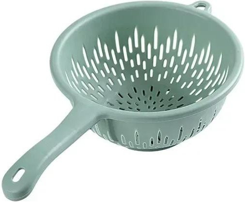Bestbags Küchenabtropfkorb aus Kunststoff mit Griffen, rundes Waschsieb für Obst und Gemüse, grau, Durchmesser: 37,5 cm - Bild 1