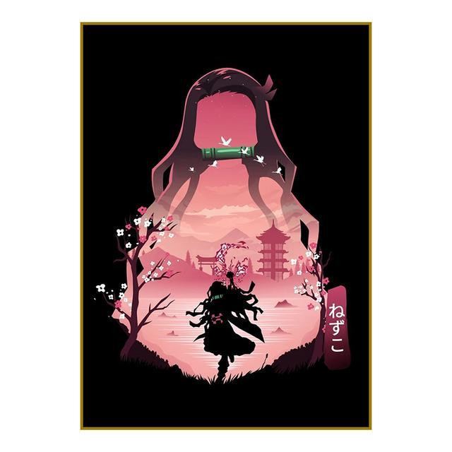 Demon Slayer Anime Kunstposter Kamado Tanjirou Leinwandmalerei Dream Chasing Art Museum B: 21 cm, H: 30 cm, Multicolor - Bild 1