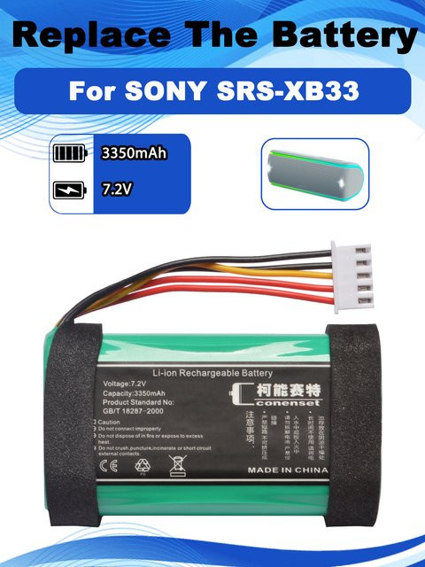 ST-06 Ersatzakku mit 3350 mAh und 7,40 V für Sony SRS-XB31, SRS-XB33, SRS-XB32 Bluetooth-Lautsprecher - Bild 1