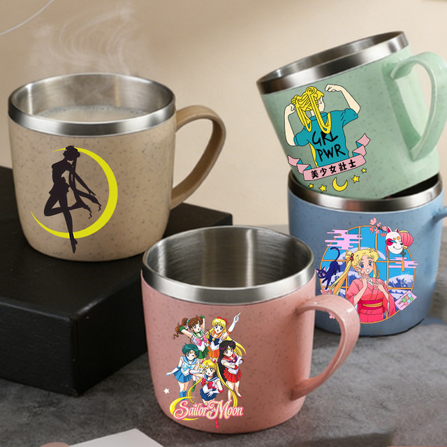 Bandai Sailor Moon Edelstahl-Thermobecher mit Anime-Print für Kinder und Erwachsene - Bild 1
