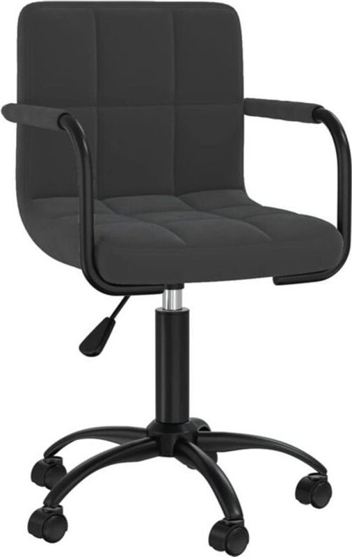 Vidaxl Esszimmerstuhl modern aus Samt in Schwarz mit Metallgestell und Drehfunktion - Bild 1