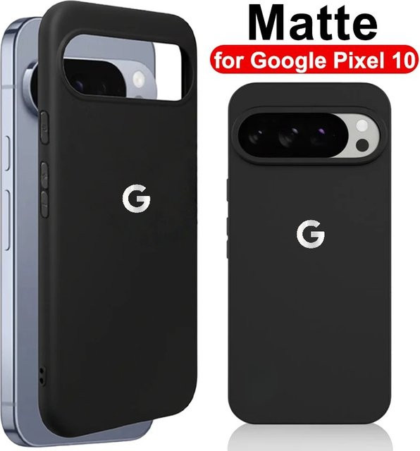 Schlanke und matte TPU-Handyhülle mit Linsenschutz für Google Pixel 10 Pro, 10 Pro XL, 9 und 8 in Schwarz - Bild 1