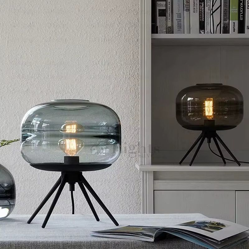 JIANKEXING Designer Postmoderne Kunstglas Nachttisch mit dekorativer Beleuchtung für Schlafzimmer und Wohnzimmer - Bild 3