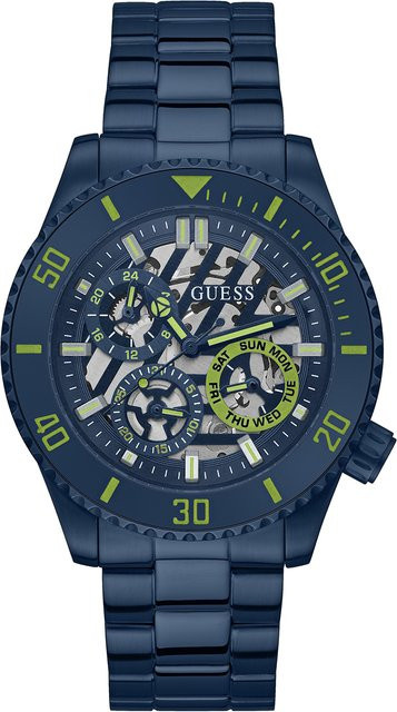 Guess Armbanduhr Axle, Quarz, Edelstahl, Blau, 45 mm, Herren - Bild 1