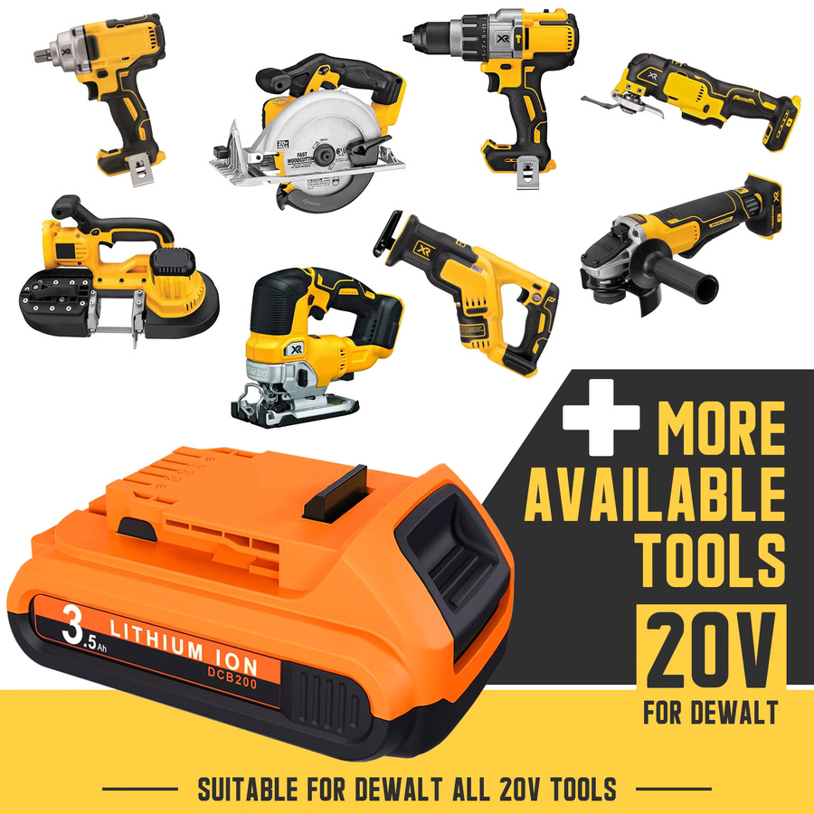 DeWalt Li-Ion Akku 20V 3500mAh in Orange für DCB200 DCB206 DCB120 DCB182 DCB123 DCB122 DCB125 DCB124 DCB609 - Bild 6