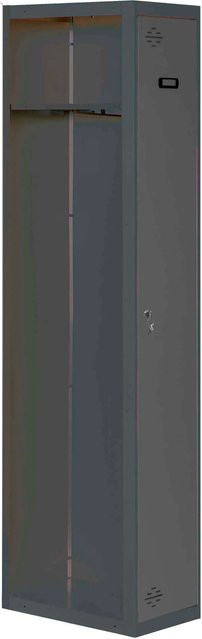 PROREGAL Spind AMEGO Anbaumodul mit 1 Abteil in Anthrazit, Schließfach aus Metall, H x B x T: 180 x 40 x 50 cm - Bild 1
