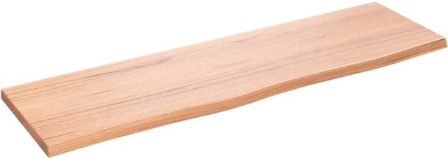 vidaXL Wandregal aus lackiertem Massivholz Eiche in Hellbraun, B/T/H: 100 x 30 x 2 cm - Bild 1