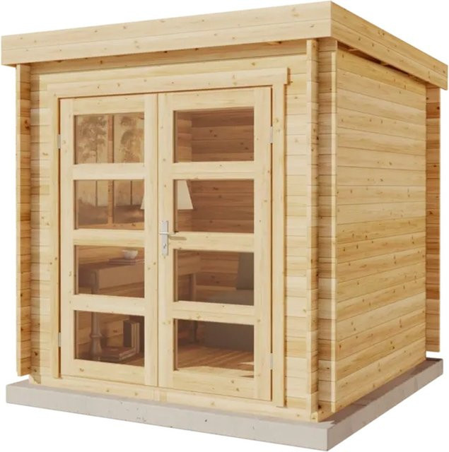 Alpholz Gartenhaus Set Paloma petit Naturbelassen mit Dacheindeckung und Fußboden B/T: 234 x 234 cm - Bild 1