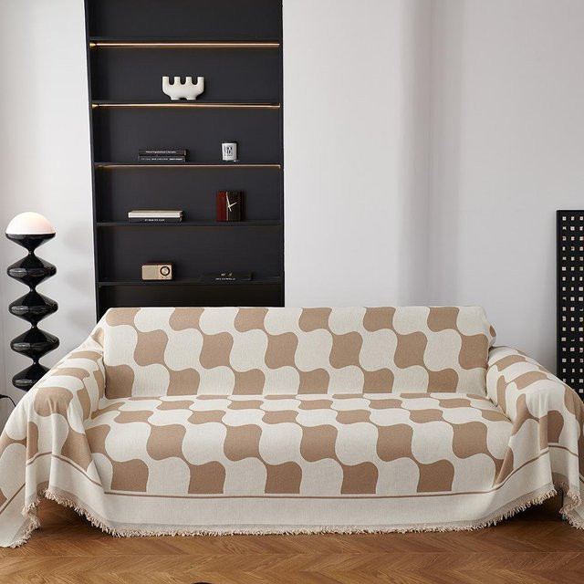 Super Six Chenille Sofa Überwurf mit Schachbrettmuster, weich und bequem, B/T: 180 x 130 cm - Bild 1