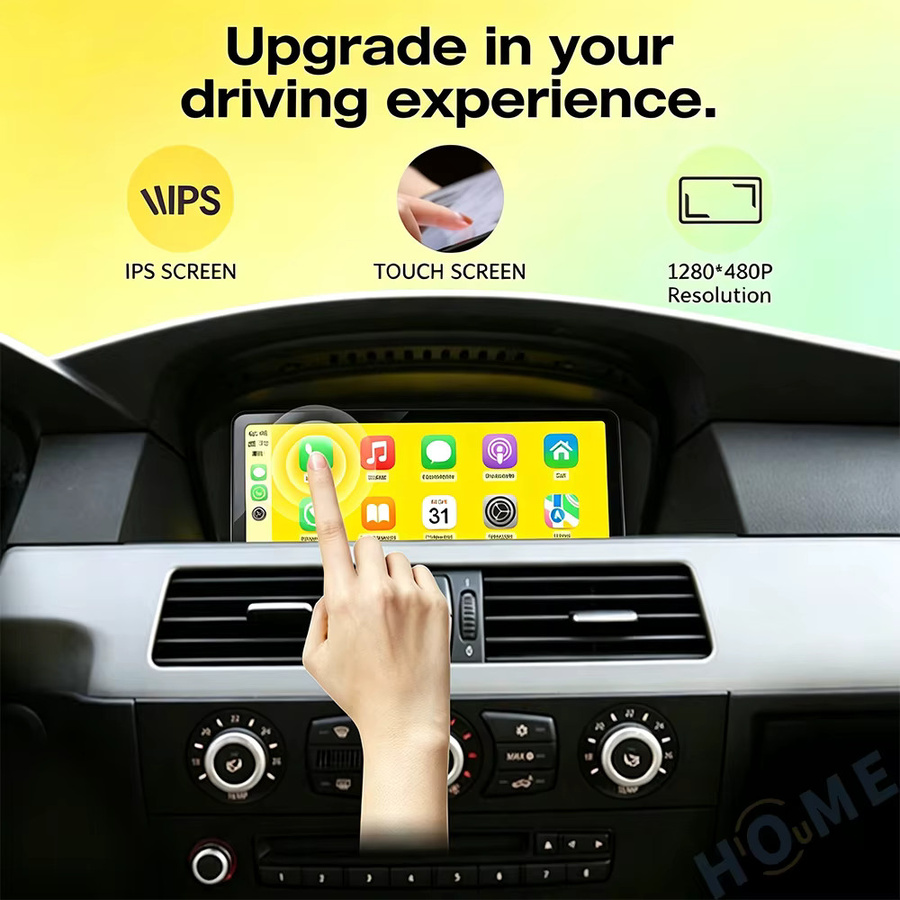HIOUME Auto-Multimedia-Player mit 8,8 Zoll Touchscreen für BMW 3er und 5er Serie E60 E61 E62 E90 (2009-2010) mit CIC Linux-System, GPS, Bluetooth, CarPlay und Android Auto in Schwarz - Bild 5