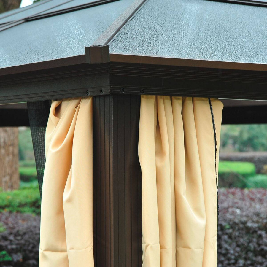 Outsunny Pavillon aus Aluminium in Braun mit modernem Hip-Design, B/H/L: 360 x 275 x 420 cm - Bild 3