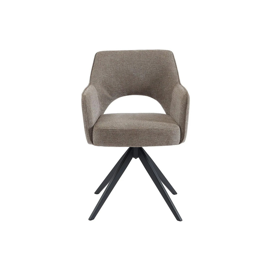 Vente-unique Drehstuhl Konya in Taupe mit Stoffbezug und Metallgestell - Bild 2