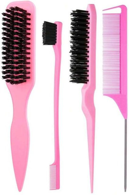 Binchi Haarbürste mit Wildschweinborsten, Rosa, Unisex - Bild 1