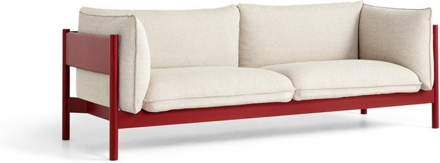 HAY Arbour 3-Sitzer Sofa in Braun mit Holzgestell und inklusive Kissen - Bild 1
