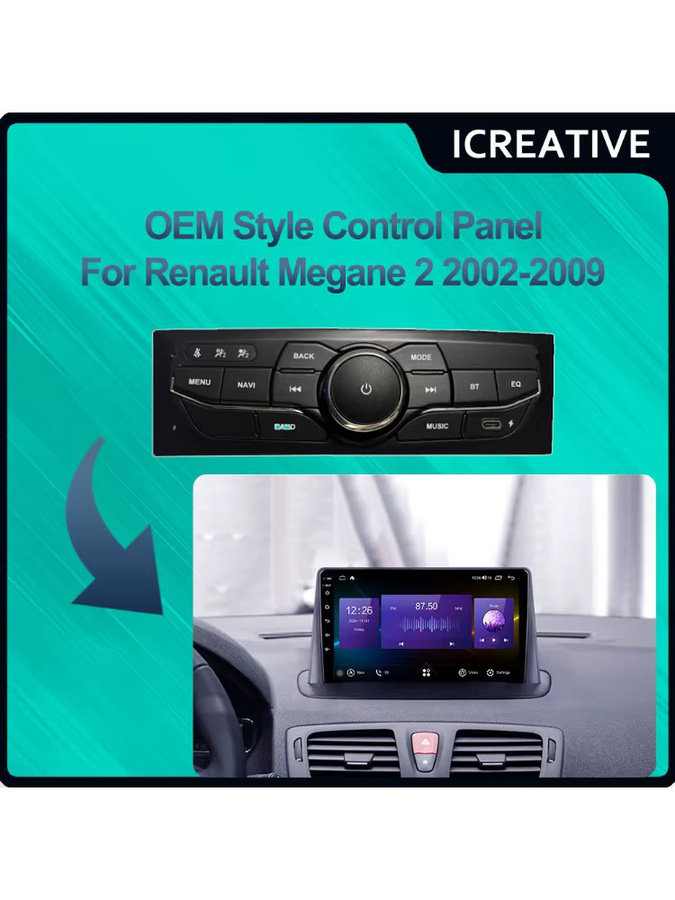 Android Auto Bedienfeld im OEM-Stil für Renault Megane 2 2002–2009, Video-Player in Schwarz - Bild 5
