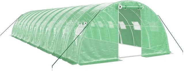Furnicato Gewächshaus mit Stahlrahmen in Grün, Fläche: 48 m², B/T/H: 12 x 4 x 2 m - Bild 1