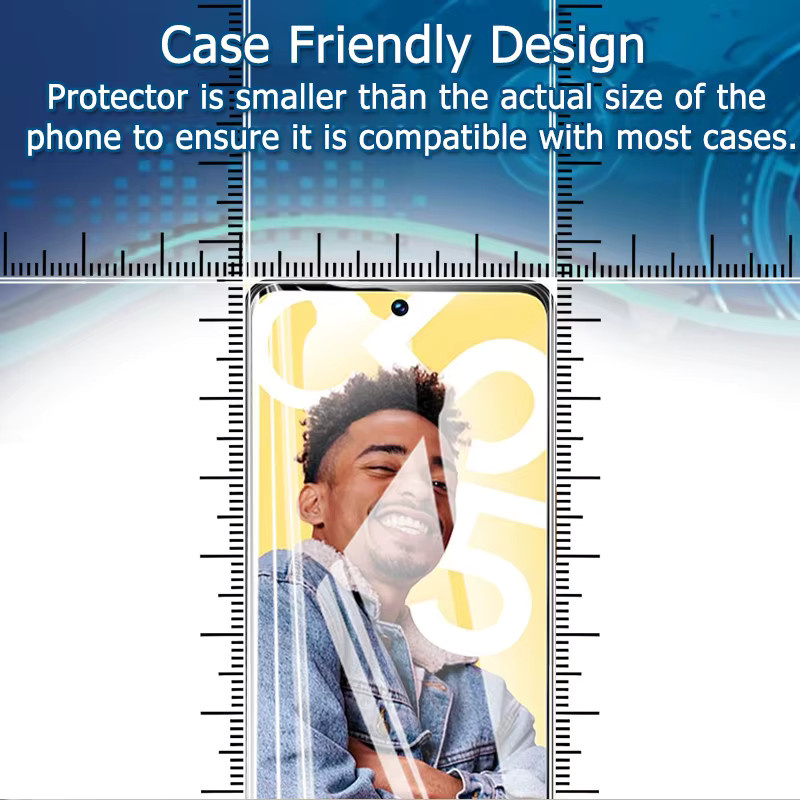 3er-Set Gehärtetes Glas Display Schutzfolie für Realme C55, 9H Härte, Transparent, Vollabdeckung mit Fingerabdruck-Entsperrung - Bild 2