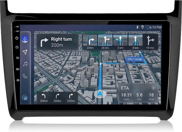 Junsun Autoradio für VW Polo 5 (2008 bis 2020) mit GPS, Bluetooth und Wi-Fi in Schwarz - Bild 1