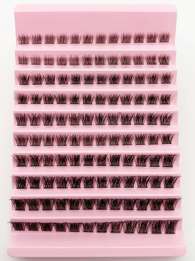 JIEFUXIN Einzelwimpernverlängerungen Wispy Cluster, D Curl, 120 Stück - Bild 5