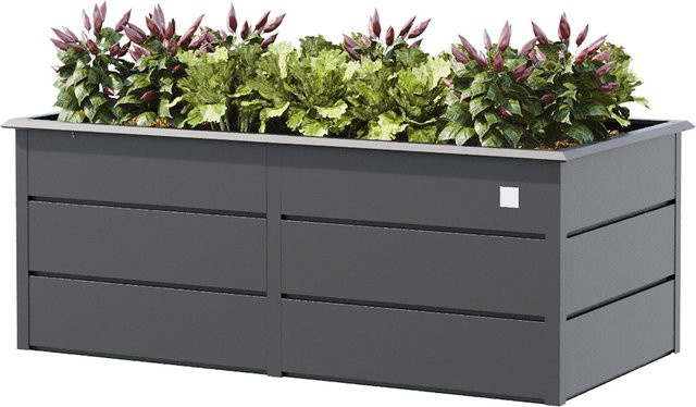 GFP Primeyard LILLY Hochbeet aus Stahl in Anthrazit, rostfrei mit Schneckenschutz, B/T/H: 150 x 75 x 78 cm - Bild 1