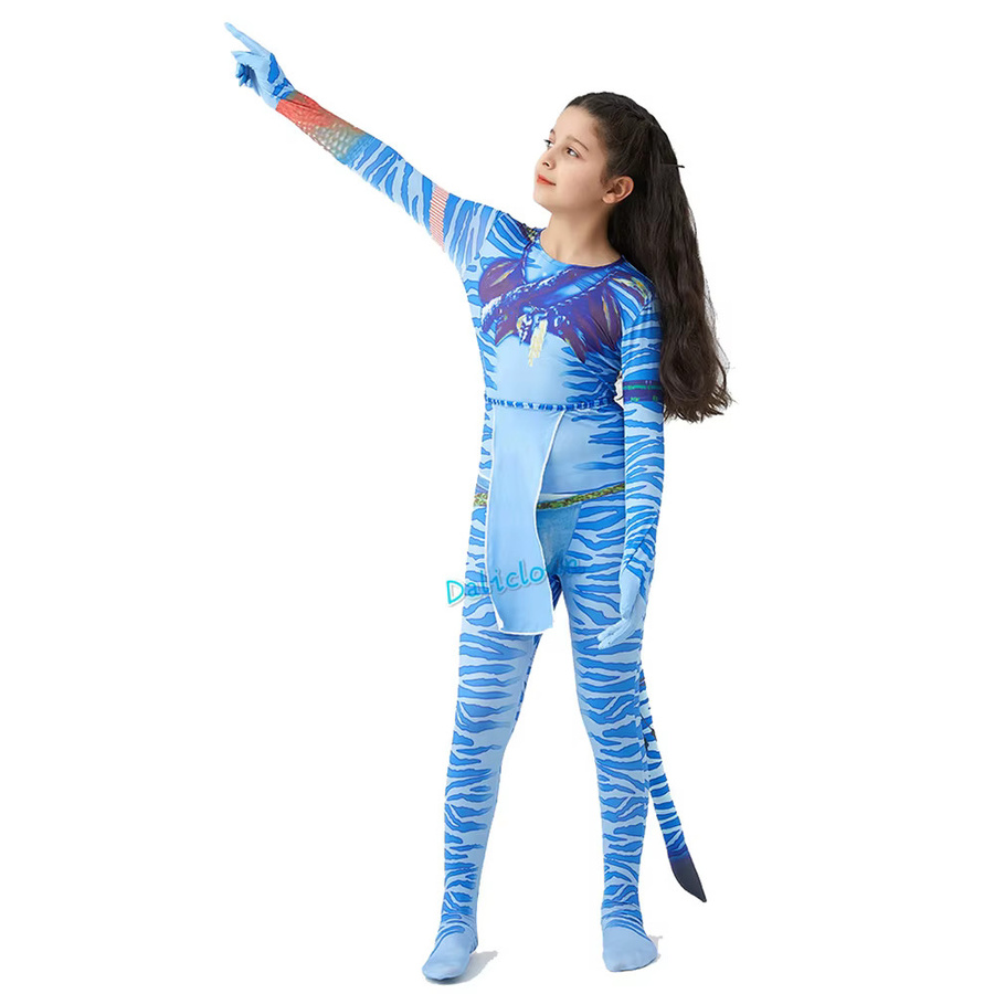 Avatar der Weg des Wassers Schwanz-Body, Alien-Kostüm, Blau - Bild 2